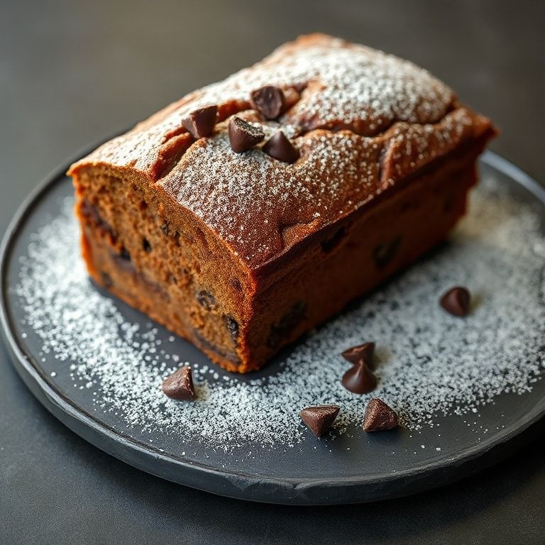 Finished chocolate espresso banana bread piece