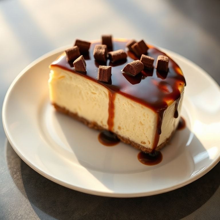 Finished Cheesecake served with fresh berries
