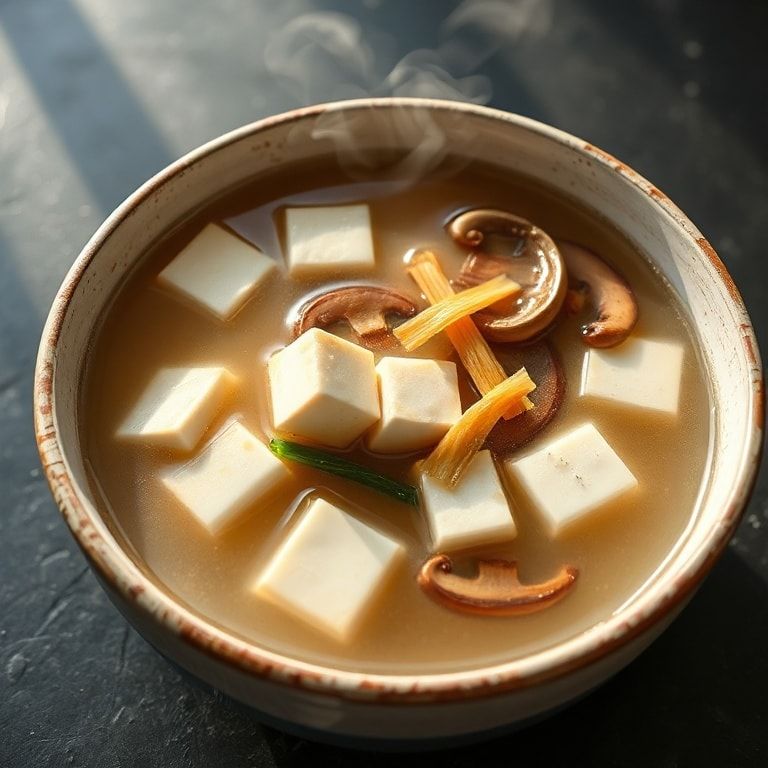 Easy Japanese Shiitake & Tofu Clear Soup