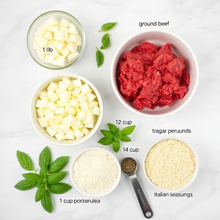 Raw ingredients for Easy Meatball Parmesan Sliders