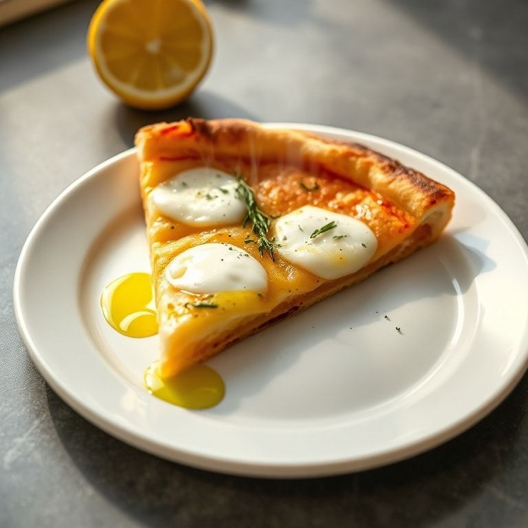 Finished pizza plated