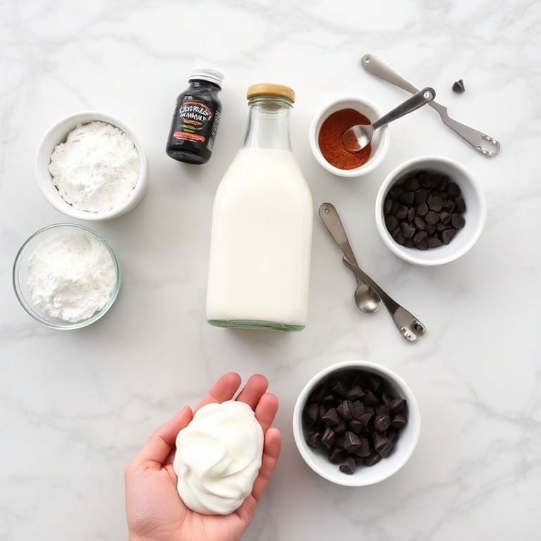 Raw ingredients for coconut mousse laid out together