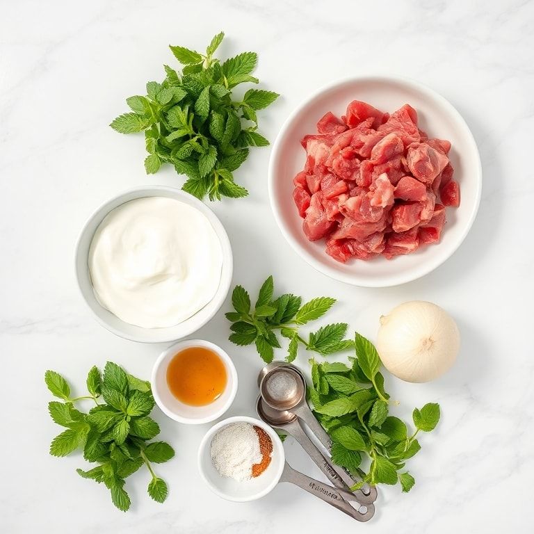 raw ingredients for lamb koftas