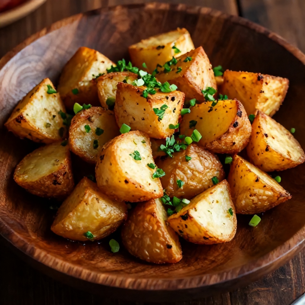 Plated Crispy Ranch Potatoes