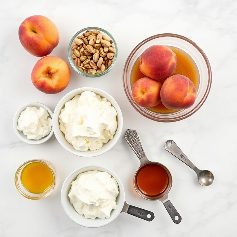Ingredients for Best Peach Cottage Cheese Bowls