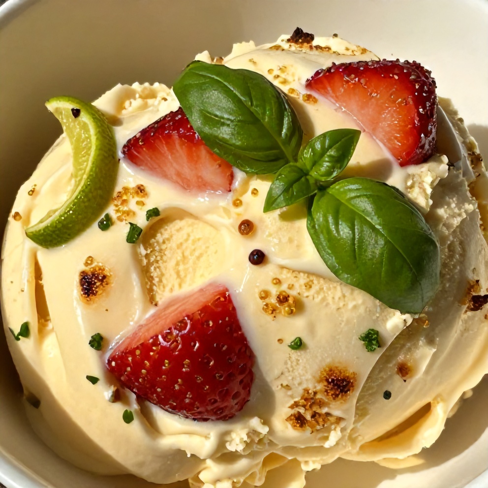 roasted strawberry basil ice cream