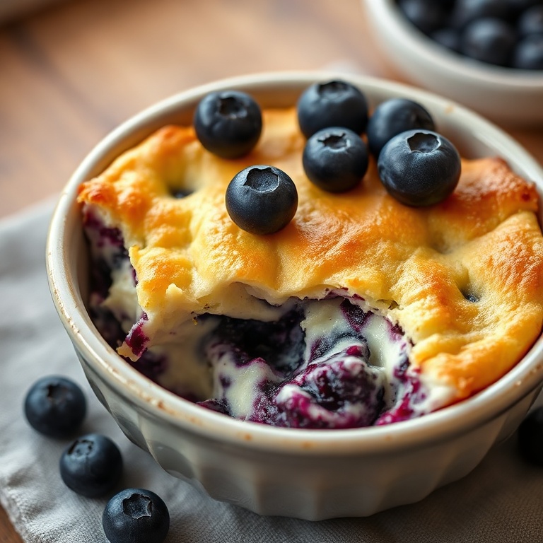 Finished Blueberry Cottage Cheese Bake