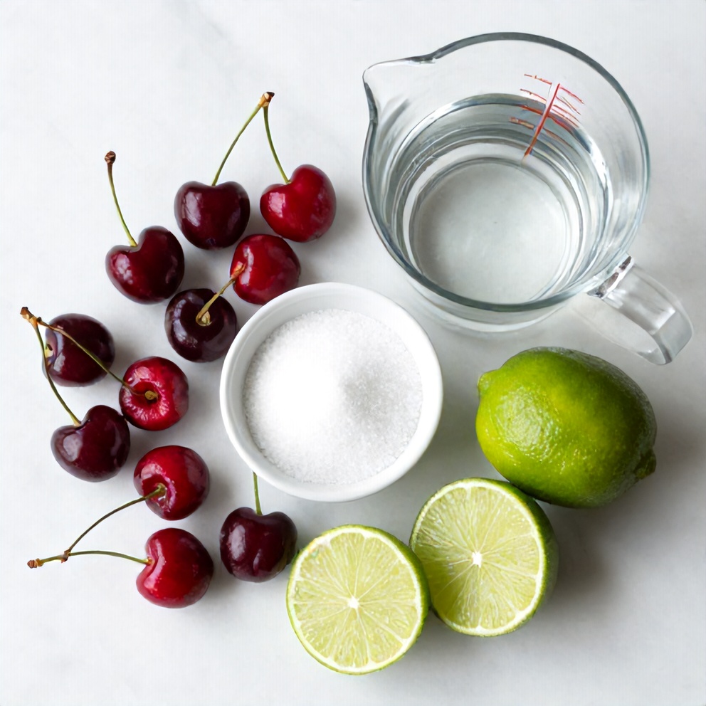 Raw Ingredients for Cherry Limeade
