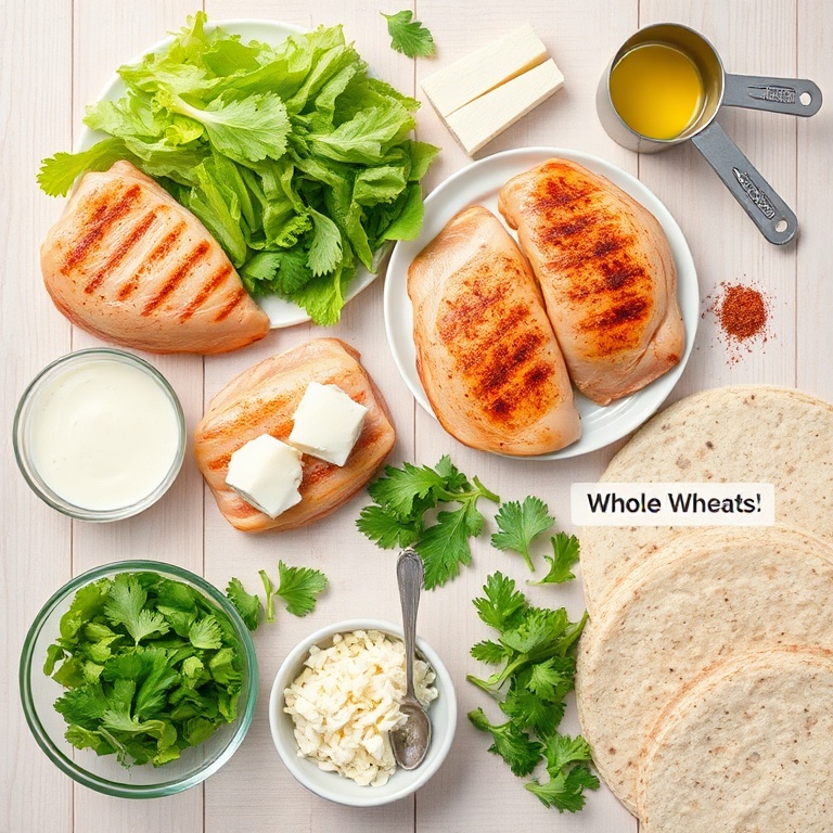Raw ingredients for Chicken Caesar wraps