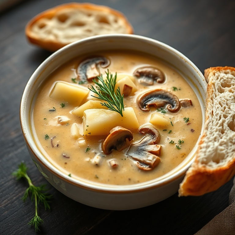 Cozy Russian Potato and Mushroom Soup