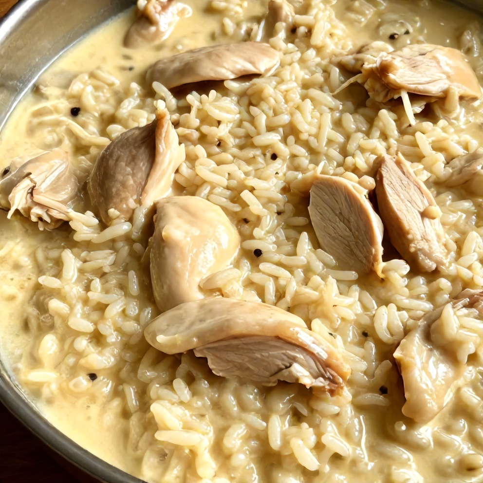 creamy coconut chicken brothy rice