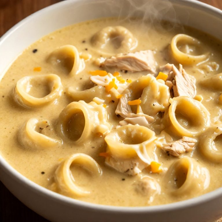 Creamy Crock Pot Chicken Parmesan Soup with Tortellini