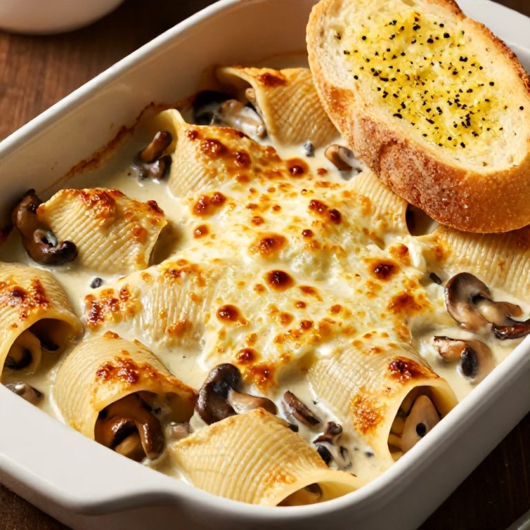 Creamy Garlic Mushroom Stuffed Shells