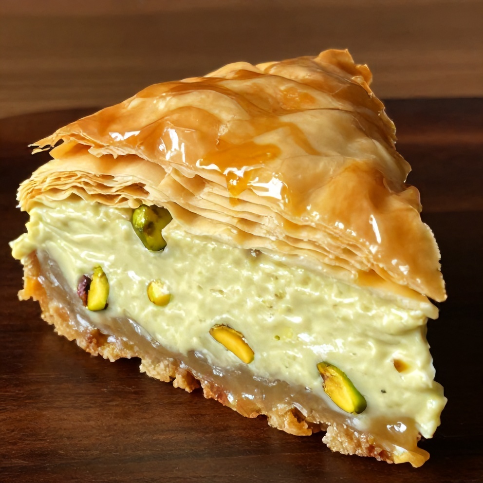 Creamy Pistachio Baklava Cheesecake Recipe
