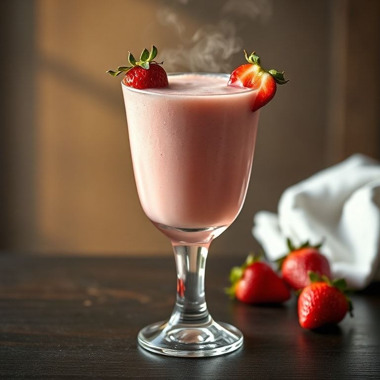 Creamy Strawberries and Cream Cocktail