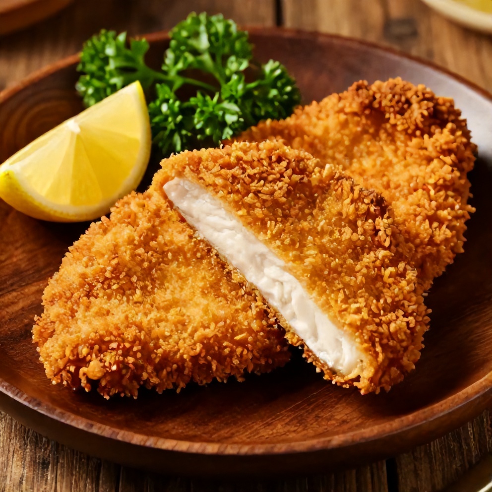 Plated Air Fryer Chicken Cutlets