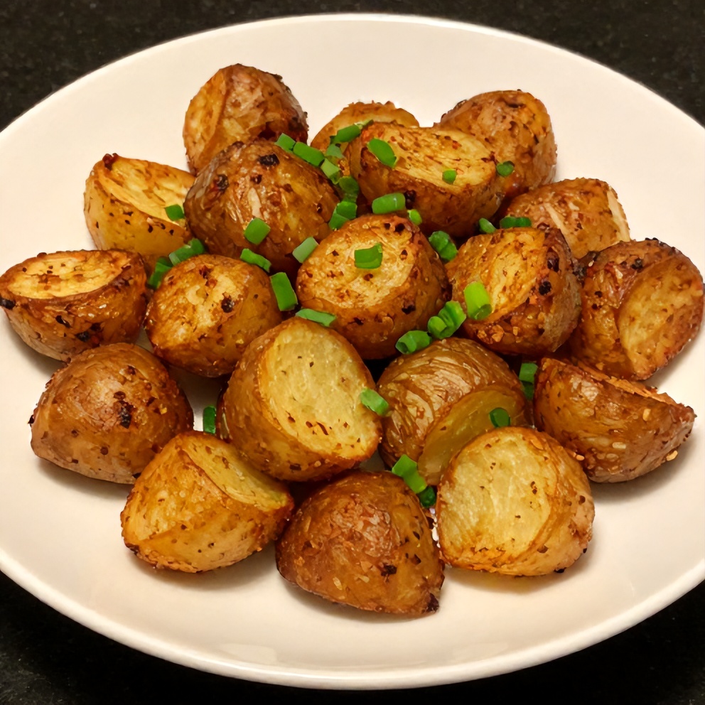 Crispy Air Fryer Smashed Potatoes Close-up
