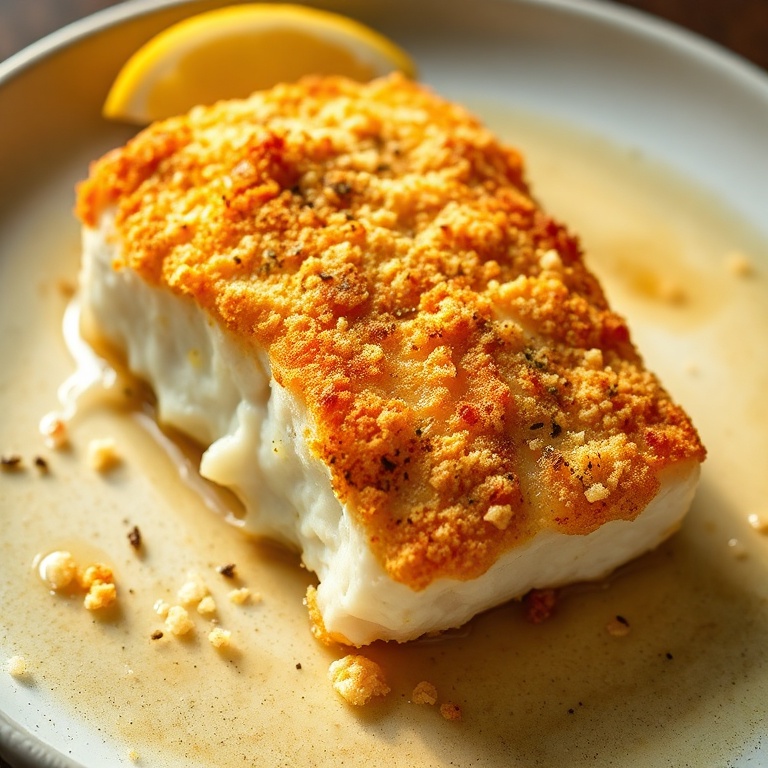Crispy Baked Cod with Parmesan and Garlic Crust