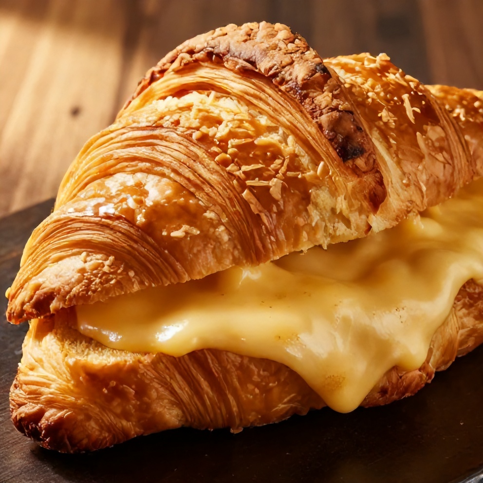 crispy croissant grilled cheese