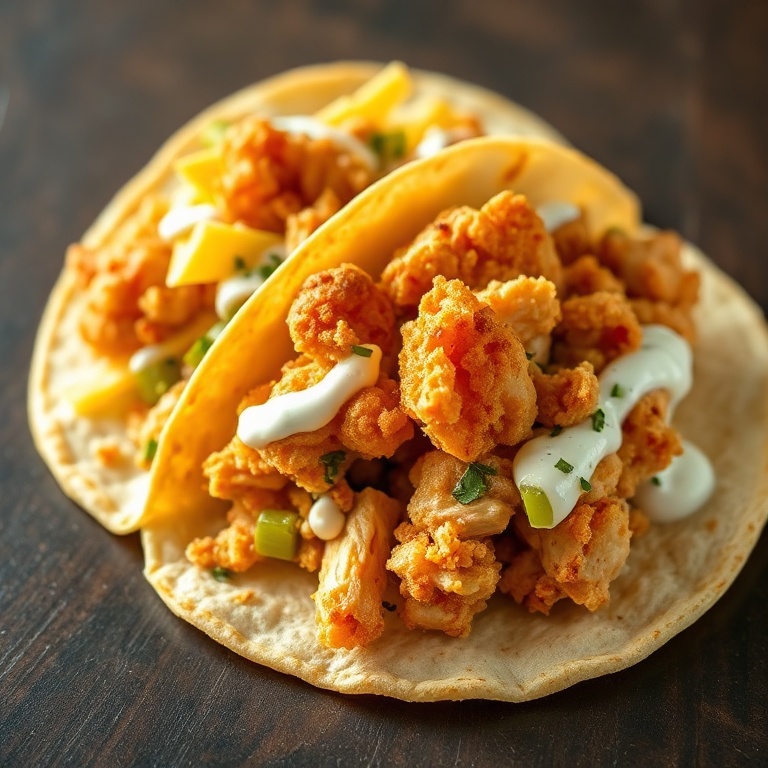 Crispy Dill Pickle Ranch Chicken Tacos