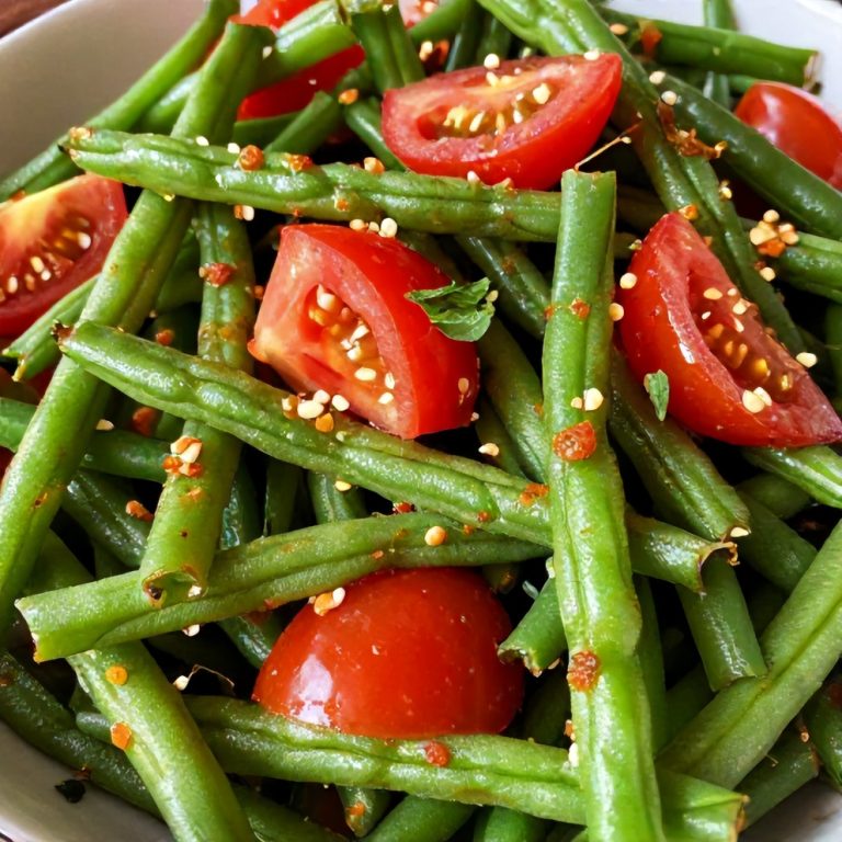 fresh green bean and tomato salad