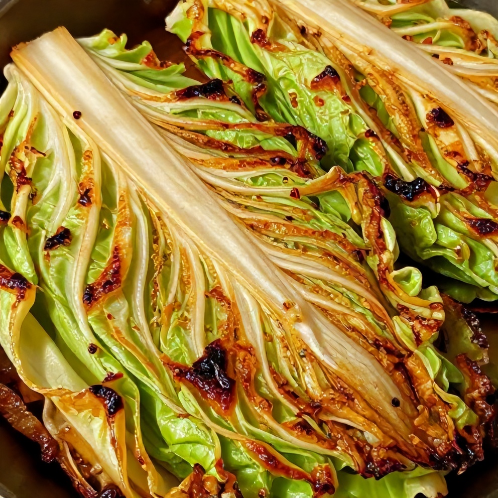 Garlic Roasted Cabbage Steaks