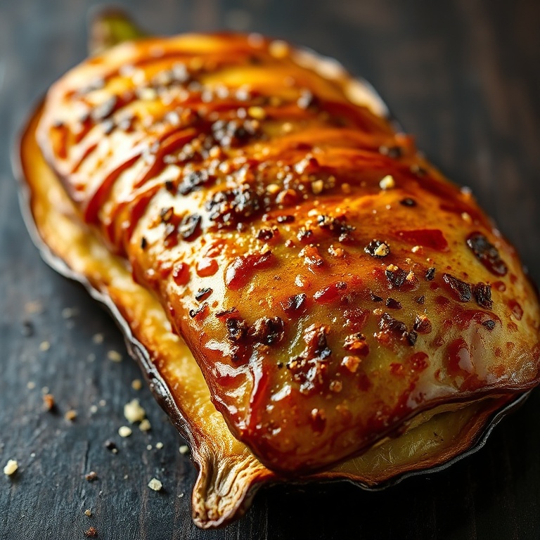 Crispy Garlic Roasted Eggplant