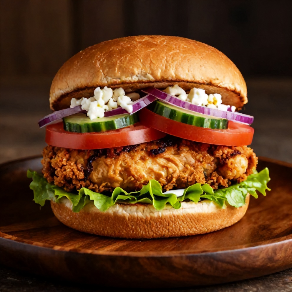 Greek Chicken Burgers on a Plate