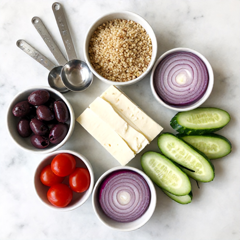 Halloumi Greek Power Bowl Ingredients