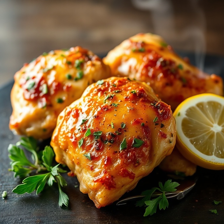 Crispy Lemon Herb Chicken Thighs