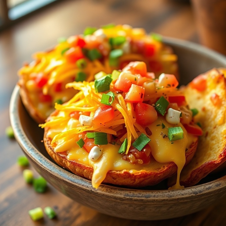 Crispy Loaded Fiesta Potato Bowls