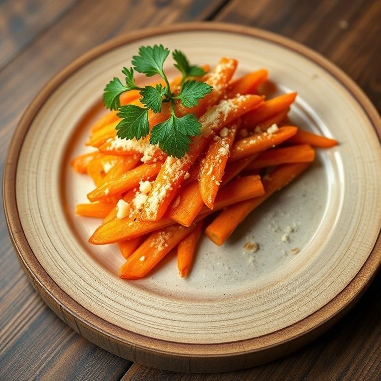 Finished Crispy Parmesan Smashed Carrots side dish
