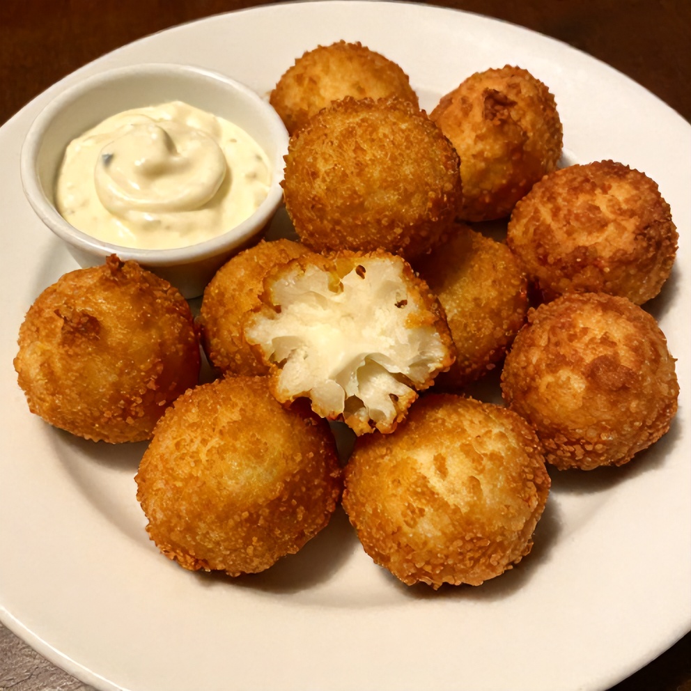 Plated Hushpuppies with tartar sauce