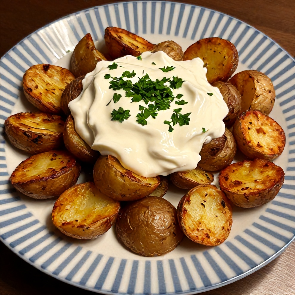 Crispy Za’atar Smashed Potatoes with Creamy Tahini Yogurt