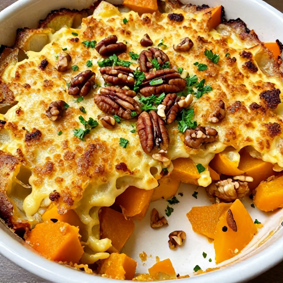 Apple Butternut Squash Casserole Ready to Serve