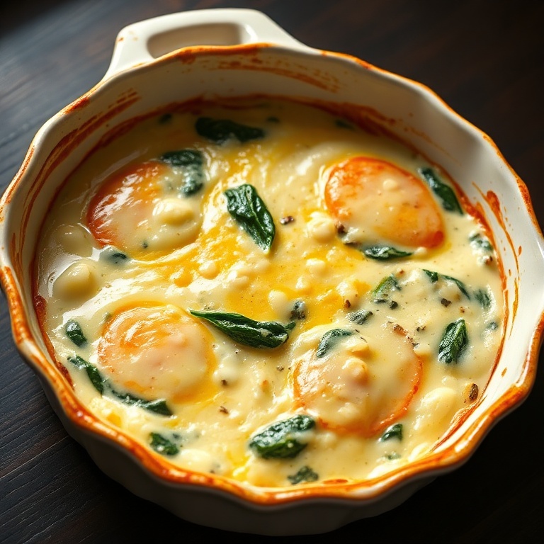 Easy Baked Eggs Florentine