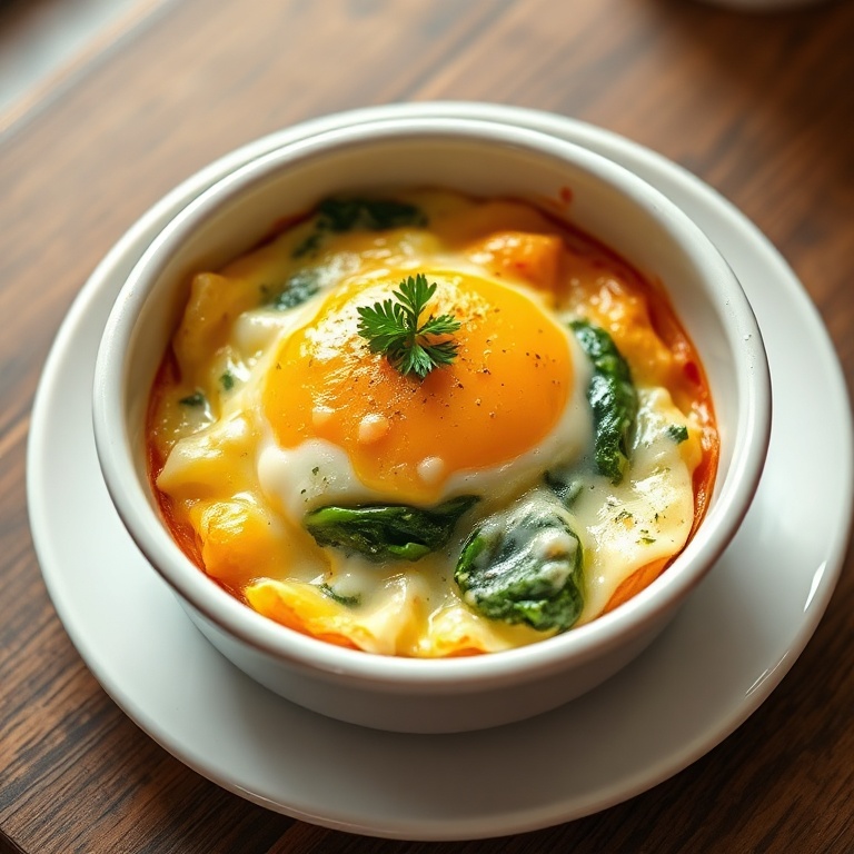 Easy Baked Eggs Florentine