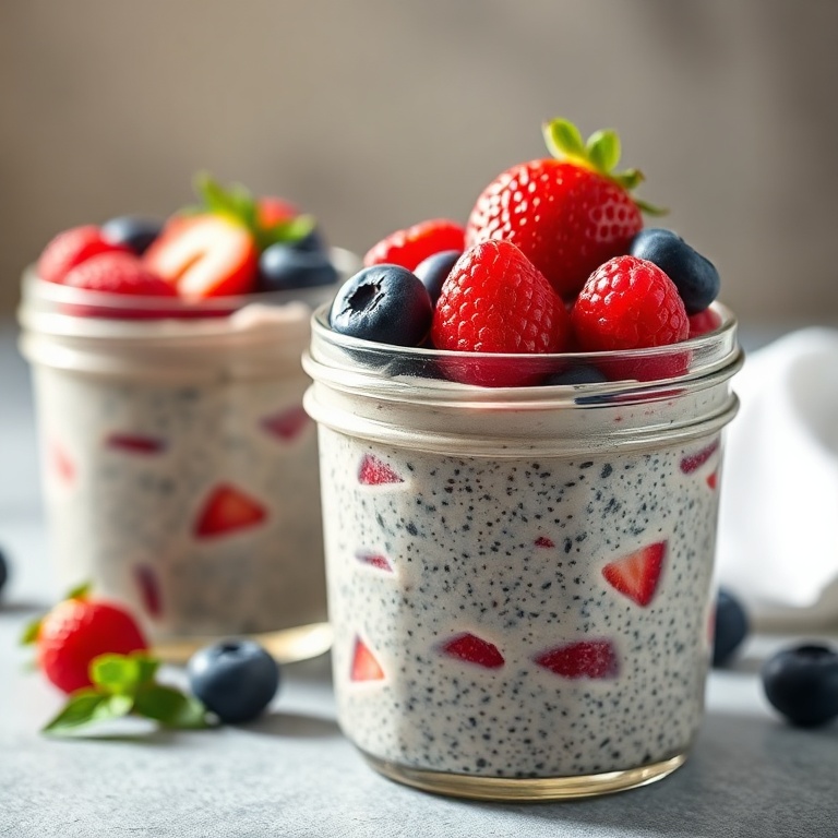 easy berry chia pudding cups