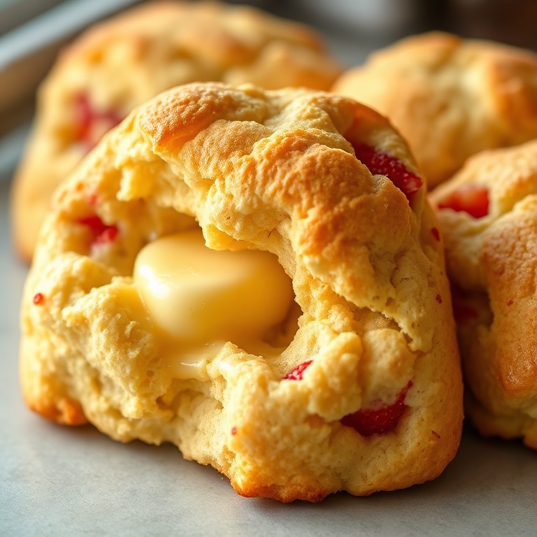 Easy Buttery Strawberry Honey Scones