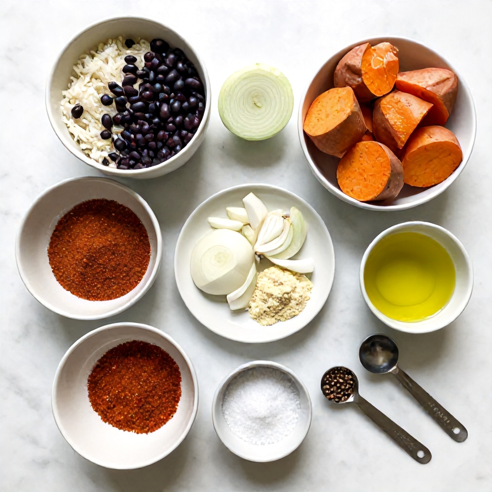 Ingredients for Cajun Sweet Potato Rice Bowl