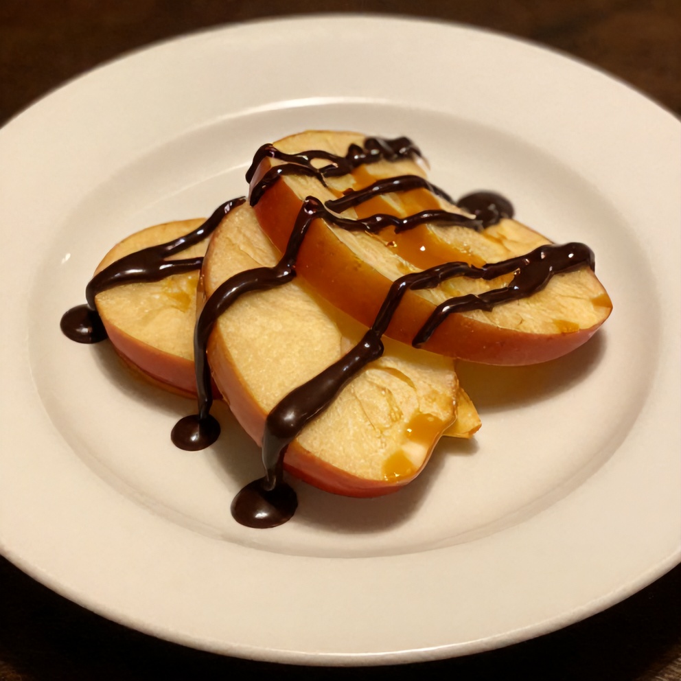 Plated Caramel Apple Slices