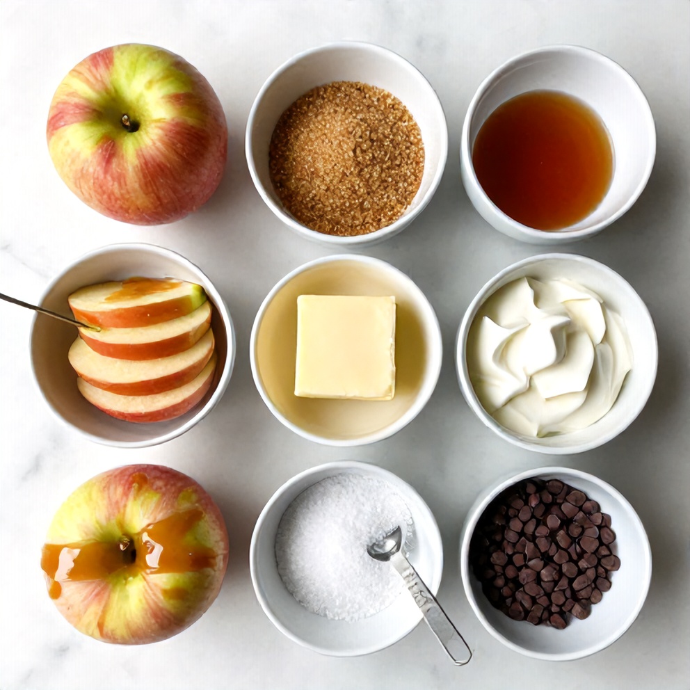 Raw Ingredients for Caramel Apple Slices