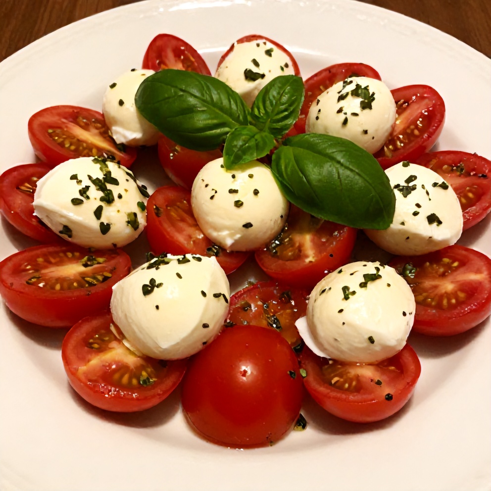Plated serving of Easy Cherry Tomato Salad