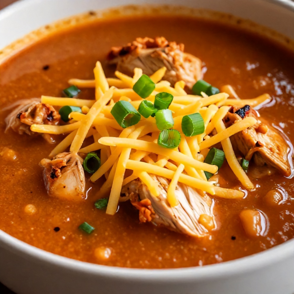 Bowl of Chicken Enchilada Soup with a side of tortilla chips