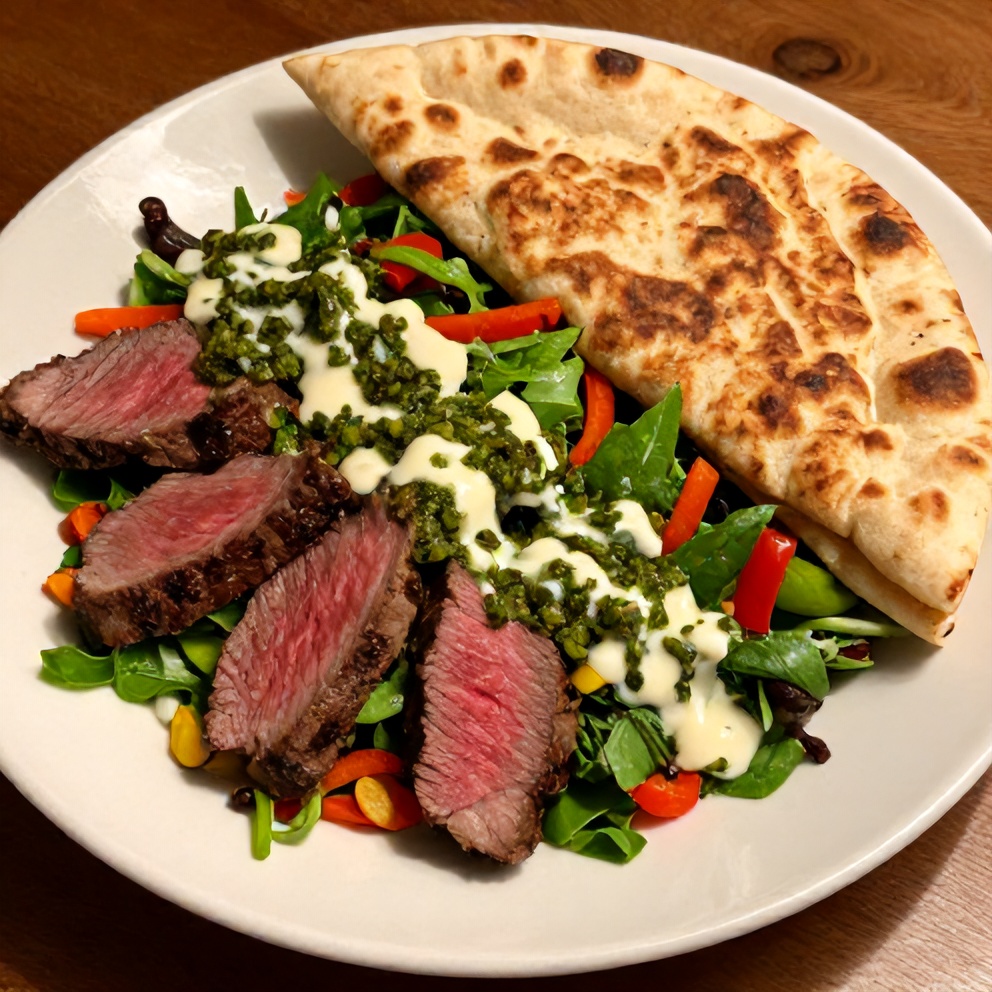 Finished Chimichurri Steak Salad