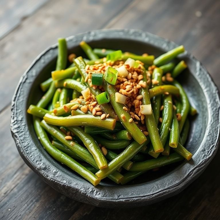 Finished green beans dish