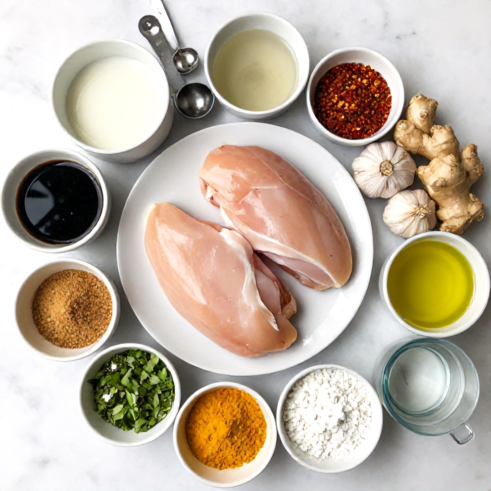 Raw ingredients for Easy Coconut Chicken