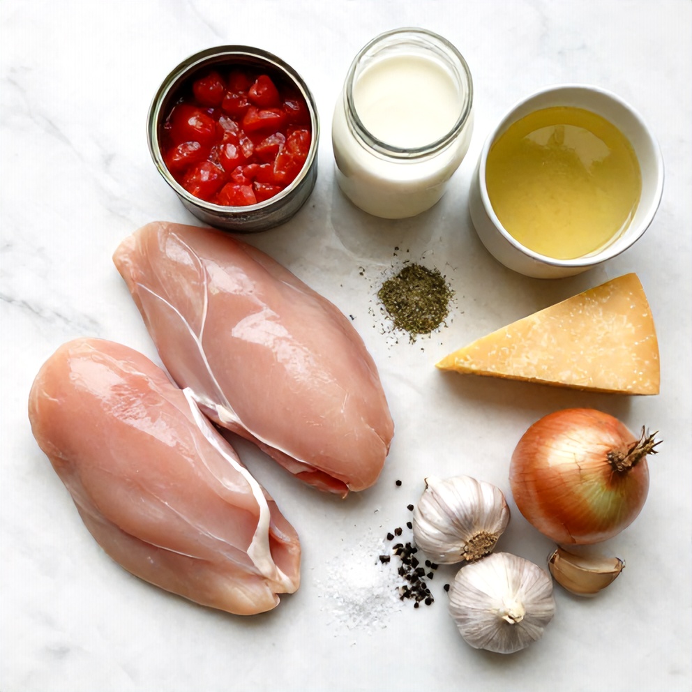 Ingredients for Crock Pot Creamy Chicken Parmesan Soup