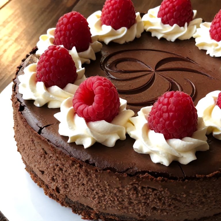Easy Dark Chocolate Raspberry Cheesecake