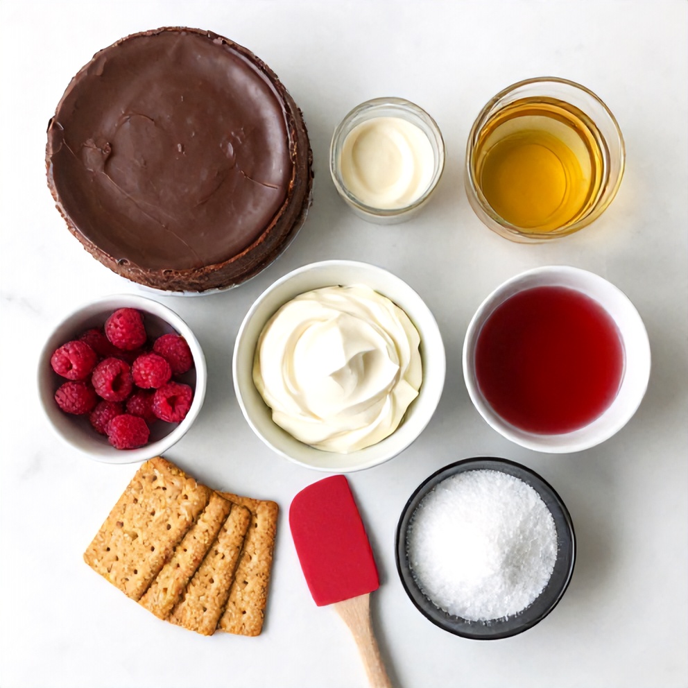 Dark Chocolate Raspberry Cheesecake Ingredients